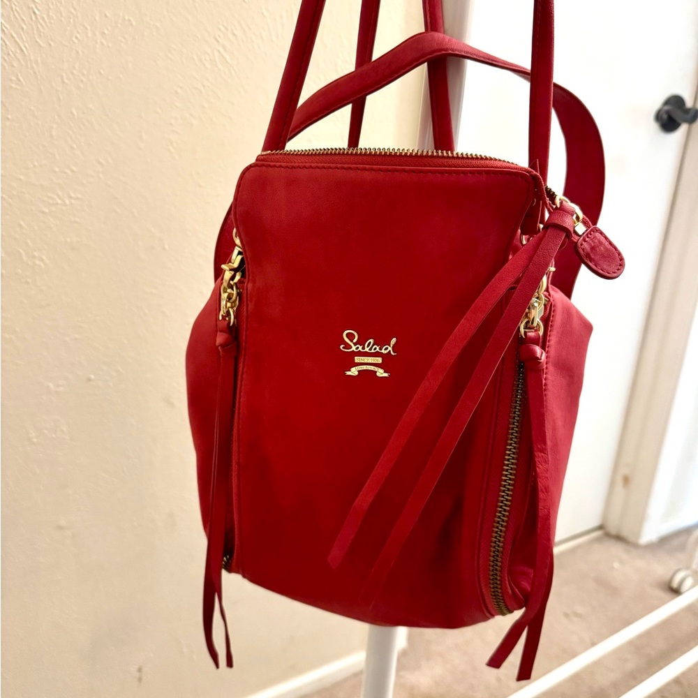 Unique Red Salad 3-Way Bucket Bag